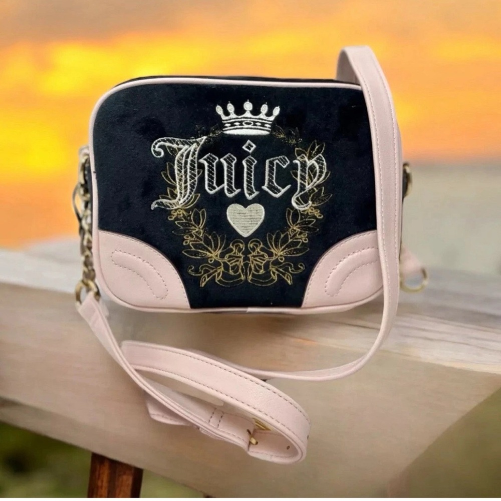 NEW Juicy Couture Black Pink Heritage Crossbody Bag